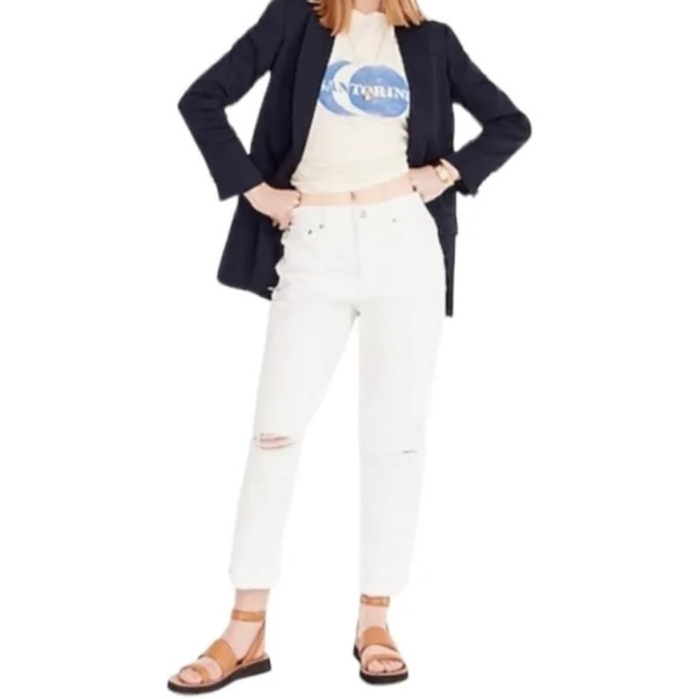 White Straight J Crew Jeans